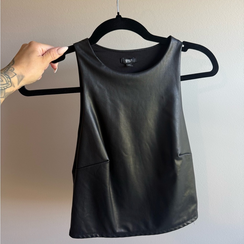 Women’s express pleather tank top size small